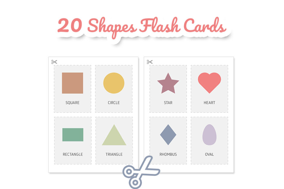 Shapes flash cards for kids, geometric shapes for toddlers visua