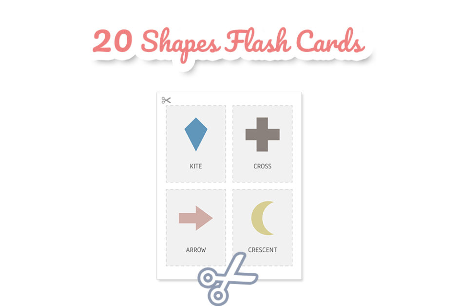 Shapes flash cards for kids, geometric shapes for toddlers visua