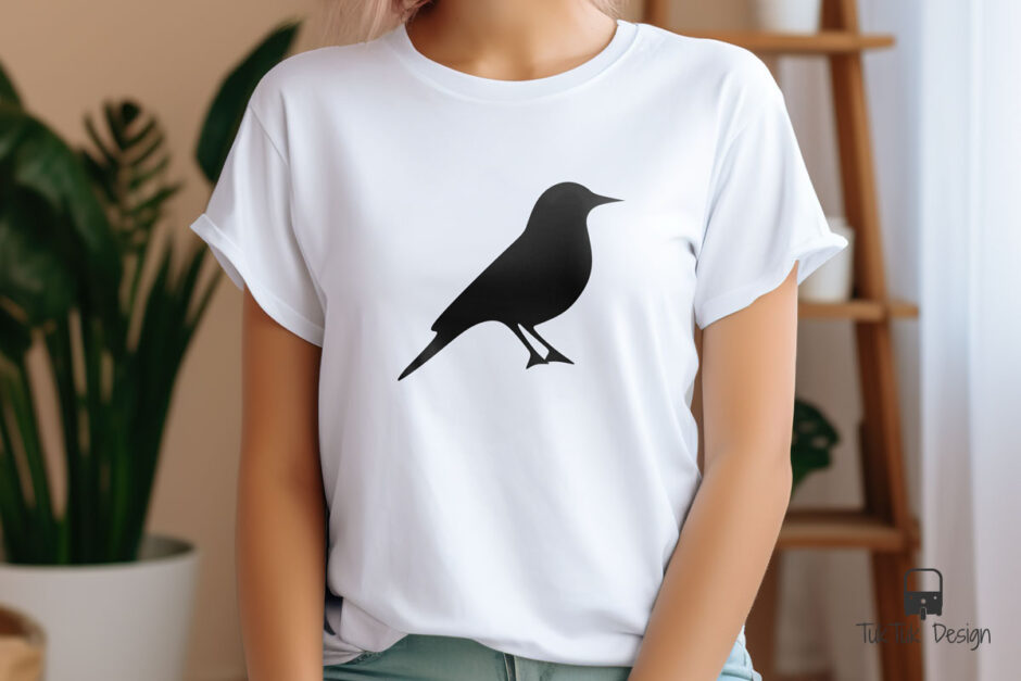 Bird icon, silhouette black vector clip art illustration