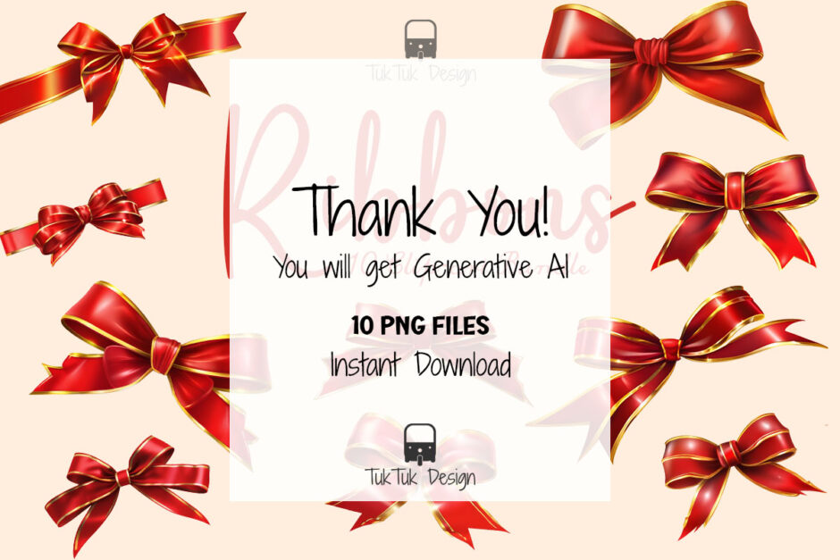 Red ribbon icon illustration for decorative shape border element