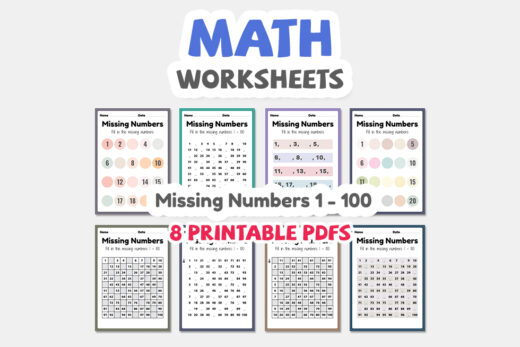 Math worksheets, Missing Numbers, Number worksheets,