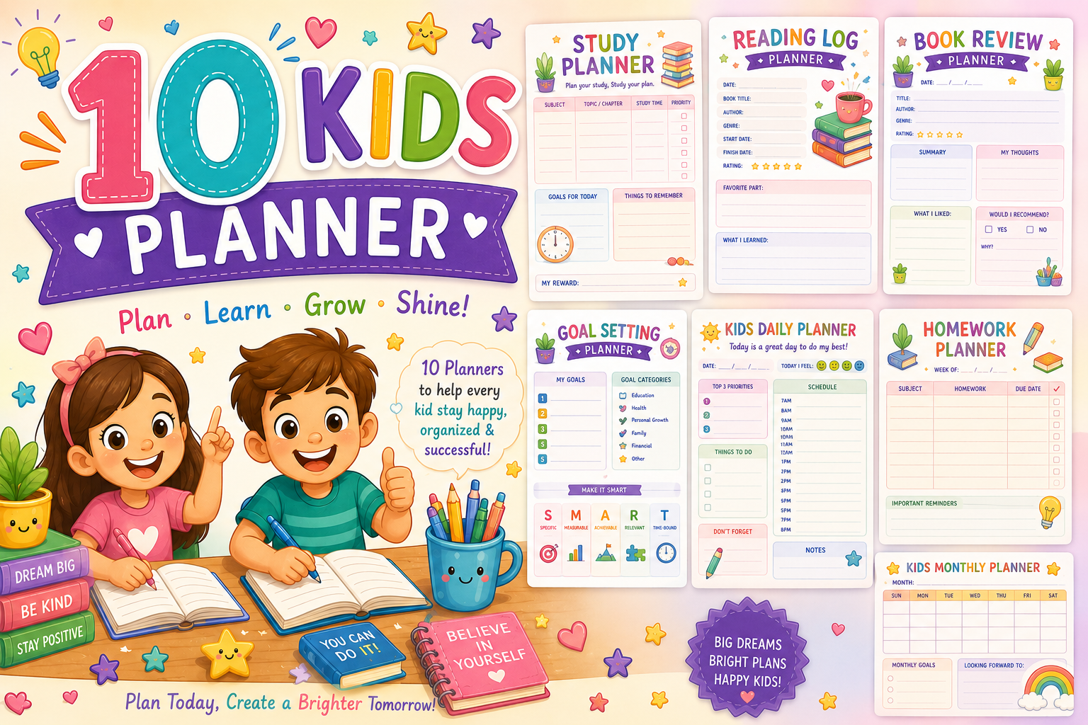Kids Planner Bundle Printable PDF