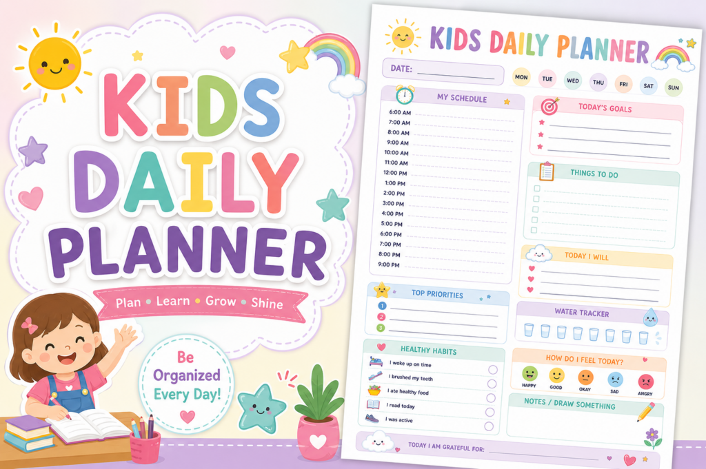 Printable Kids Daily Planner Template