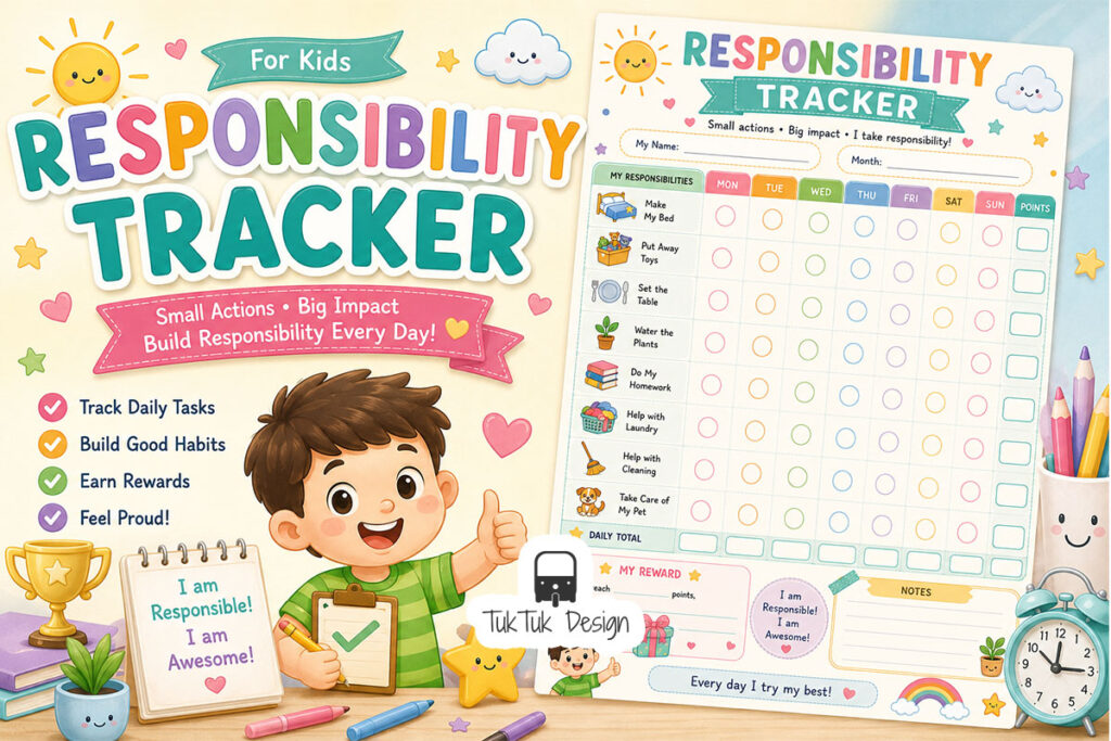 Responsibility Tracker Printable for Kids