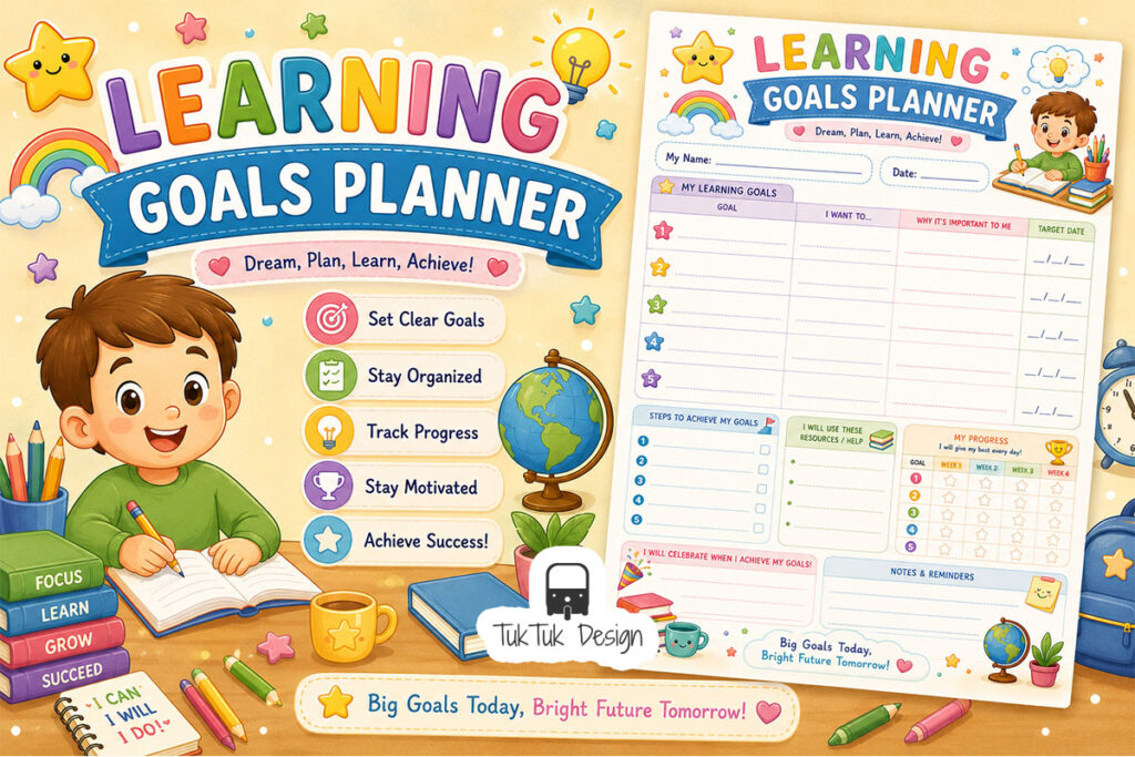 Learning Goals Planner Printable for Kids