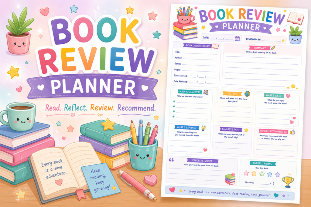 Book Review Planner Printable