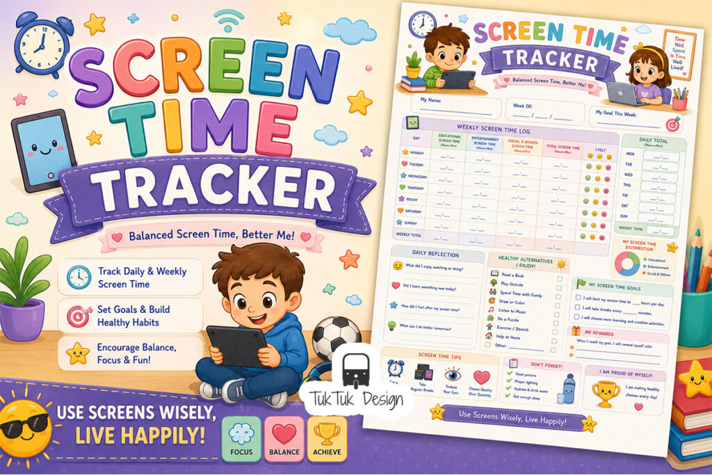 Kids Fitness and Exercise Planner Printable