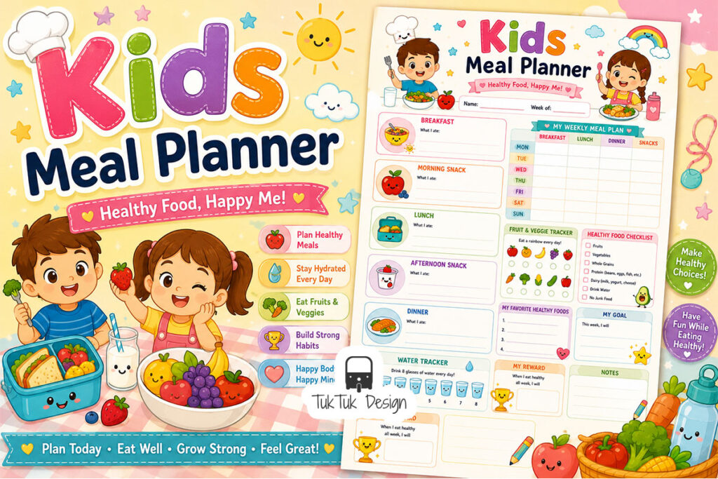 Printable Kids Planner Bundle PDF for Home and Classroom